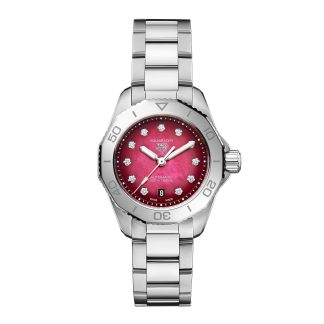 cheap luxury TAG Heuer Aquaracer Professional 200 Date 30mm Ladies Watch Red Stainless Steel WBP2414.BA0622