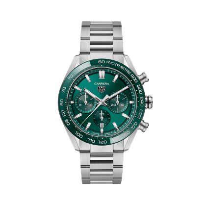 cheap luxury TAG Heuer Carrera Chronograph 44mm Mens Watch Green Stainless Steel Stainless Steel CBN2A1N.BA0643