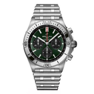 copies cheap ebay Breitling Chronomat B01 Chronograph 42mm Mens Watch Green Stainless Steel AB0134101L2A1