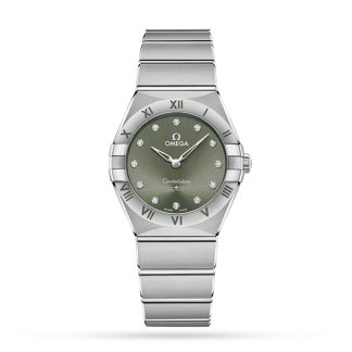 copies cheap ebay Omega Constellation Co-Axial 28mm Ladies Watch Green Stainless Steel O13110286060001