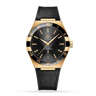 copies cheap ebay Omega Constellation Co-Axial Master Chronometer 41mm Mens Watch Yellow Gold Leather O13163412101001