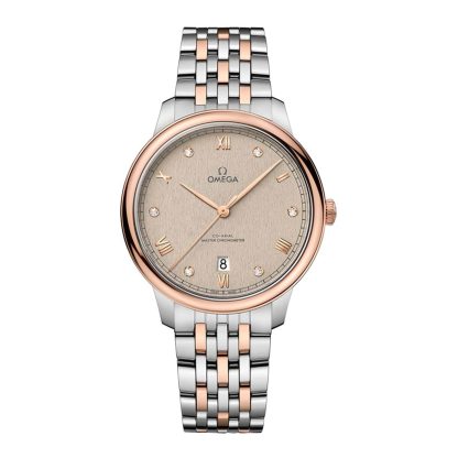 copies cheap ebay Omega De Ville Prestige 40mm Mens Watch Linen Stainless Steel & 18ct Rose Gold O43420402059001