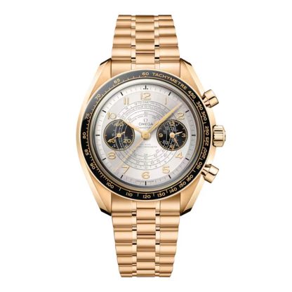 copies cheap ebay Omega Speedmaster Chronoscope Paris 2024 Olympics 43mm Mens Watch Moonshine Gold 18ct Yellow Gold O52260435102001