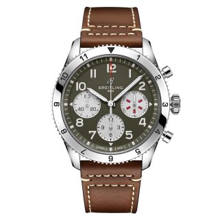 counterfeit designer Breitling Classic AVI Chronograph 42 Curtiss P-40 Warhawk Leather Strap Watch Calfskin A233802A1L1X1