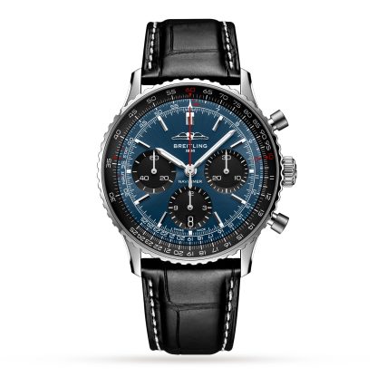 counterfeit designer Breitling Navitimer B01 Chronograph 41 Blue Watch Alligator AB0139241C1P1