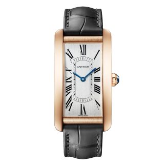 counterfeit designer Cartier Tank Américaine Watch Large model Automatic Movement Rose Gold Leather Alligator WGTA0134