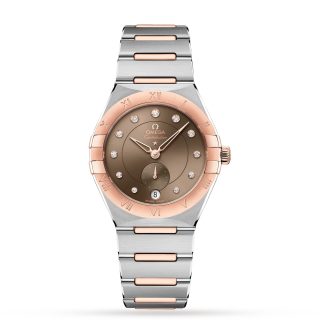 counterfeit designer Omega Constellation Co-Axial Master Chronometer Small Seconds 34mm Ladies Watch Stainless Steel & 18ct Rose Gold O13120342063001