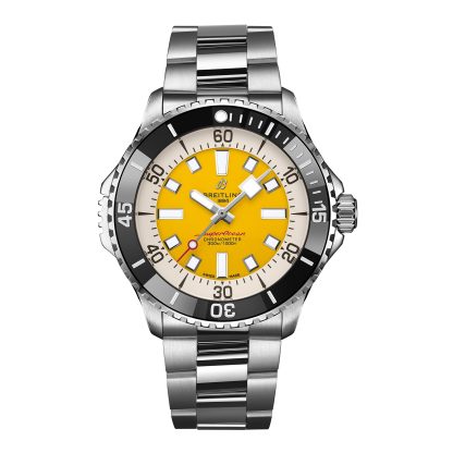 fake luxury Breitling Superocean Automatic Code Yellow UK Edition 46mm Mens Watch Yellow Stainless Steel A173781A1I1A1