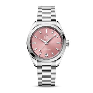 fake luxury Omega Seamaster Aqua Terra 150m Co-Axial Master Chronometer 34mm Ladies Watch Pink Stainless Steel O22010342010003