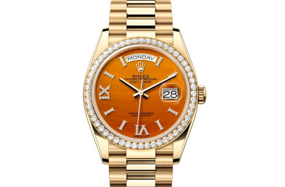 fake luxury Rolex Day-Date 36 yellow gold and diamonds M128348RBR-0049