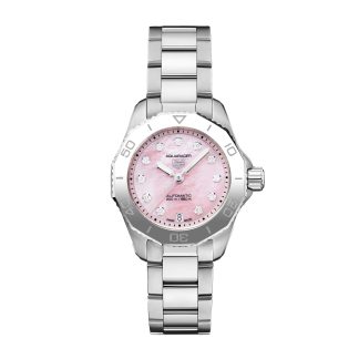 fake luxury TAG Heuer Aquaracer 30mm Ladies Watch Strawberry Pink The Watches Of Switzerland Group Exclusive Stainless Steel WBP2416.BA0622