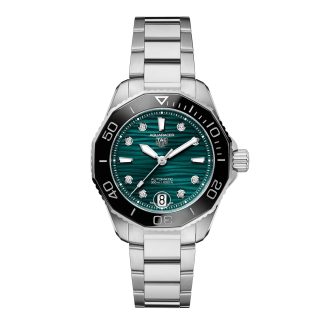 fake luxury TAG Heuer Aquaracer Professional 300 36mm Ladies Watch Green Stainless Steel WBP231G.BA0618