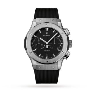 fake wrist Hublot Classic Fushion Chronograph Titanium 45mm Rubber 521.NX.1171.RX