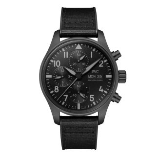 fake wrist IWC Pilots Chronograph Top Gun Ceratanium 41mm Mens Watch Black Rubber IW388106