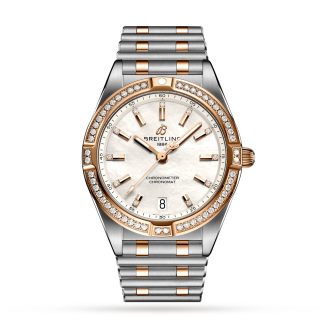 fashion designer Breitling Chronomat 32 Stainless Steel 18k Red Gold (Gem-set) Mother of Pearl Watch Stainless Steel & 18ct Rose Gold U77310591A2U1