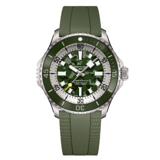 fashion designer Breitling Superocean Automatic Super Diver 46mm Mens Watch Green Rubber Rubber E10379D31L1S1