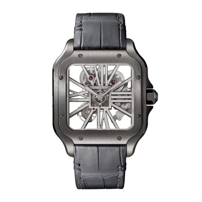 fashion designer Cartier Santos De Cartier Skeleton Watch Alligator WHSA0009