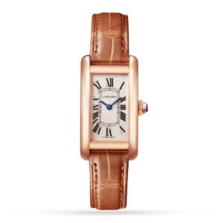 fashion designer Cartier Tank Américaine Watch Small Model Quartz Movement Rose Gold Leather Alligator W2607456