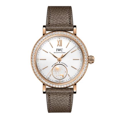 fashion designer IWC Portofino Automatic Day Night 34mm Ladies Watch Silver Calfskin IW659802