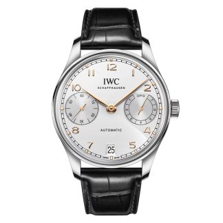 fashion designer IWC Portugieser Automatic 42 Silver Moon Alligator IW501701