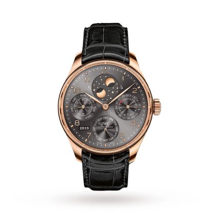 fashion designer IWC Portugieser Perpetual Calendar 44mm Mens Watch Leather IW503404