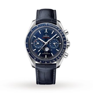 fashion designer Omega Speedmaster Moonphase Co-Axial Master Chronometer Chronograph Mens Watch Leather O30433445203001