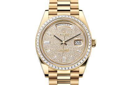 fashion designer Rolex Day-Date 40 yellow gold and diamonds M228398TBR-0036