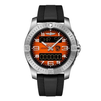 fashion luxury Breitling Aerospace B70 Orbiter 25th Anniversary 43mm Mens Watch Orange Rubber Rubber EB70101A1O1S1