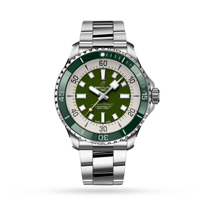 fashion luxury Breitling Superocean Automatic 44 Stainless Steel Green Watch Stainless Steel A17376A31L1A1