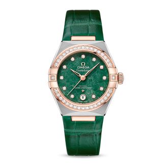 fashion luxury Omega Constellation Co-Axial Master Chronometer 29mm Ladies Watch Green Leather O13128292099001