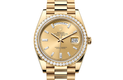 fashion luxury Rolex Day-Date 40 yellow gold and diamonds M228348RBR-0002