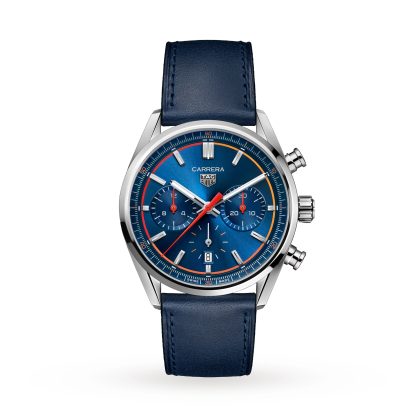 fashion luxury TAG Heuer Carrera Chronograph 42mm Mens Watch Blue Leather CBN201D.FC6543