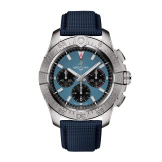 high quality designer Breitling Avenger Chronograph B01 44mm Mens Watch Blue Leather Calfskin AB0147101C1X1