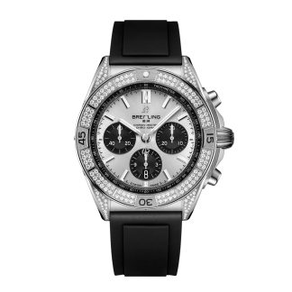 high quality designer Breitling Chronomat B01 42mm Mens Watch Silver Rubber AB0134721G1S1