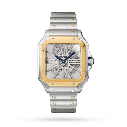 high quality designer Cartier Santos De Cartier Watch Large Model Manual Winding Steel Case Yellow Gold Steel & Yellow Gold WHSA0019