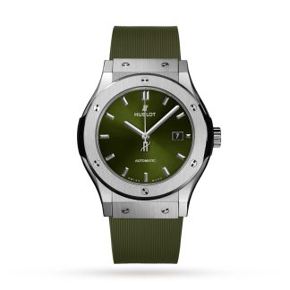 high quality designer Hublot Classic Fusion Titanium Green 42mm Rubber 542.NX.8970.RX