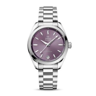 high quality designer Omega Seamaster Aqua Terra 150m Co-Axial Master Chronometer 34mm Ladies Watch Purple Stainless Steel O22010342010002