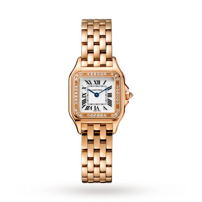 high quality luxury Cartier Panthère De Cartier Watch Small Model Quartz Movement Rose Gold Diamonds Rose Gold WJPN0008