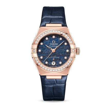 high quality luxury Omega Constellation Co-Axial Master Chronometer 29mm Ladies Watch Blue Leather O13158292099006