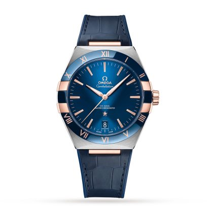 high quality luxury Omega Constellation Co-Axial Master Chronometer 41mm Mens Watch Blue Leather O13123412103001