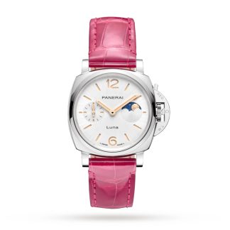 high quality luxury Panerai Luminor Due Luna Moonphase 38mm Ladies Watch Pink Alligator PAM01180