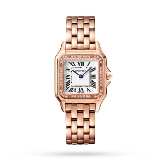 hot sale designer Cartier Panthere De Cartier Watch Medium Model Quartz Movement Rose Gold Rose Gold WJPN0009