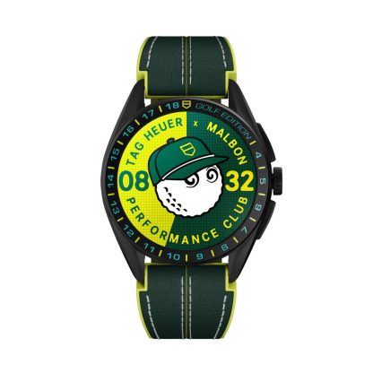 hot sale designer TAG Heuer Connected Calibre E4 X Malbon Golf Edition Special Edition 45mm Mens Watch Green Rubber SBR8A85.EB0338