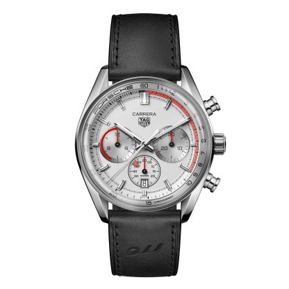 hot sale luxury TAG Heuer Carrera Chronosprint X Porsche Special Edition 42mm Mens Watch Silver Calfskin CBS2011.FC6529