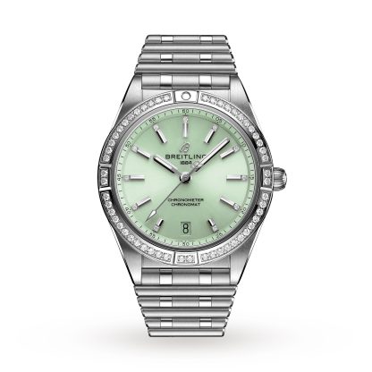 replica designer Breitling Chronomat Automatic 36 Mint Green Watch Stainless Steel A10380591L1A1