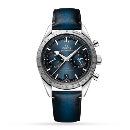 replica designer Omega Speedmaster 57 Co-Axial Master Chronometer Chronograph 40.5mm Mens Watch Blue Leather O33212415103001