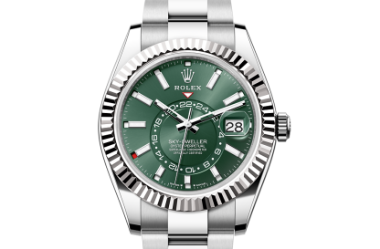 replica designer Rolex Sky-Dweller Oystersteel and white gold M336934-0001