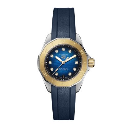 replica designer TAG Heuer Aquaracer Professional 200 30mm Ladies Watch Blue Rubber and Leather WBP2450.FT6215