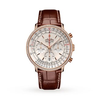 replica luxury Breitling Navitimer Chronograph 41mm Mens Watch Cream Dial Alligator RB0139631G1P1