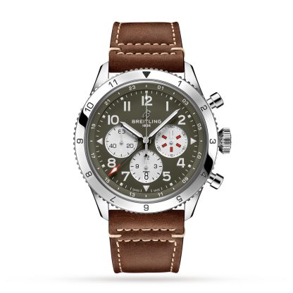 replica luxury Breitling Super AVI B04 Chronograph Curtiss Warhawk 46 Watch Leather AB04452A1L1X1